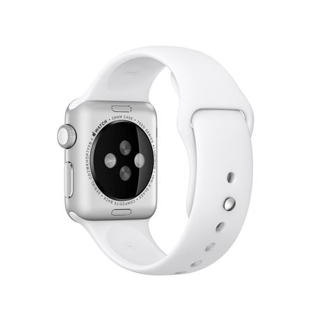 apple watch series 1 38mm silver aluminum case with white sport band
