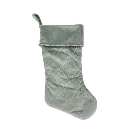 Holiday Time 20 inches silver velvet stocking | Walmart Canada