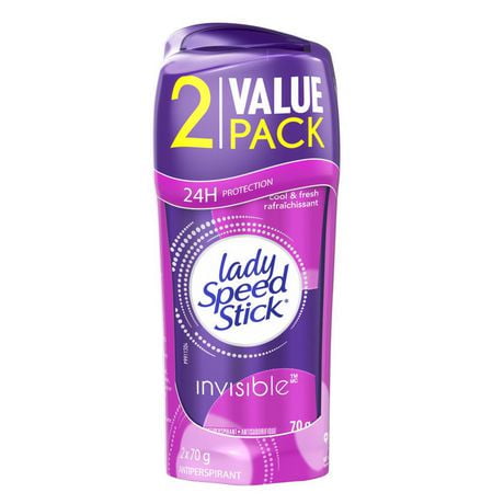 Lady Speed Stick Antiperspirant Deodorant, Invisible, Cool & Fresh, 2 x 70 g