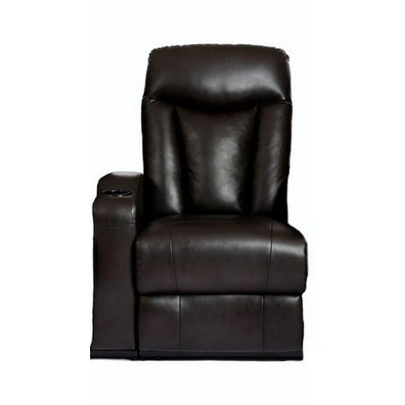 Prime Mounts Single Add-on Black Leather Manual Recliner Home Theatre Seat