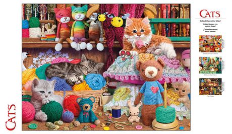 Buffalo Games Cats 750 Piece Jigsaw Puzzle Crochet Kittens 24x18 for sale online 