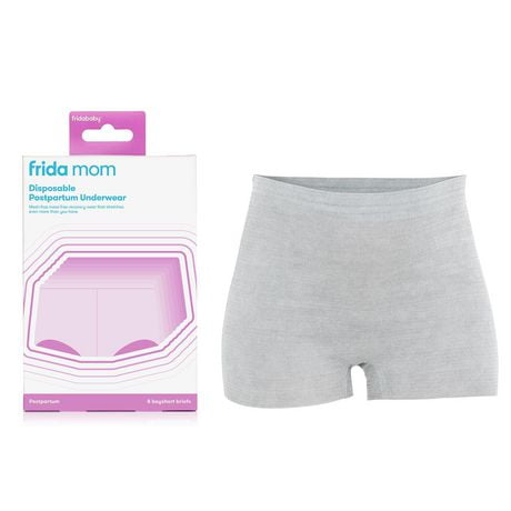 Frida Mom - Fridababy - Boyshort Disposable Postpartum Underwear - Perineal Recovery - Super Soft, Stretchy, Latex Free - Newborn Baby Hospital Bag Essential - Regular, 8 Pack
