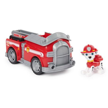 PAW Patrol, Marshall Fire Engine, Camion avec figurine articulée à collectionner, jouets respectueux de la planète pour les garçons et les filles à partir de 3 ans