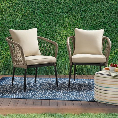Better Homes & Gardens Kennedy Pointe 2-Piece Patio Outdoor Wicker Chair Set - Brown