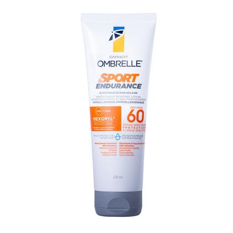 Ombrelle Sport Endurance SPF 60 Sunscreen Lotion, 231ml, SPF 60 Sweat & Water-Resistant Sunscreen