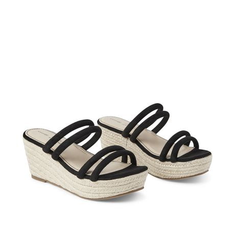 black wedge sandals walmart