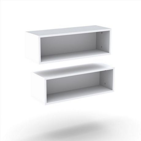 Nexera Blvd Wall Shelves Set Of 2 White