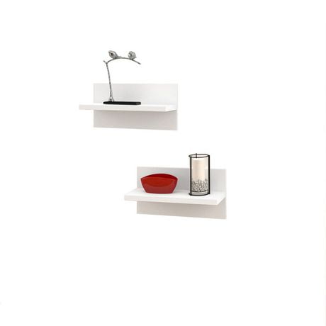 Nexera Liber T Floating Shelves Set Of 2 White