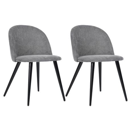 Homycasa Set of 2 Dining Chair Mid Round Back Upholstered Side Chairs for Kitchen Room Bistro