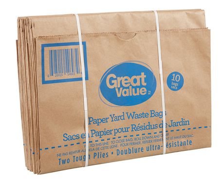 Sacs en papier Great Value pour résidus de jardin 10 sacs 
