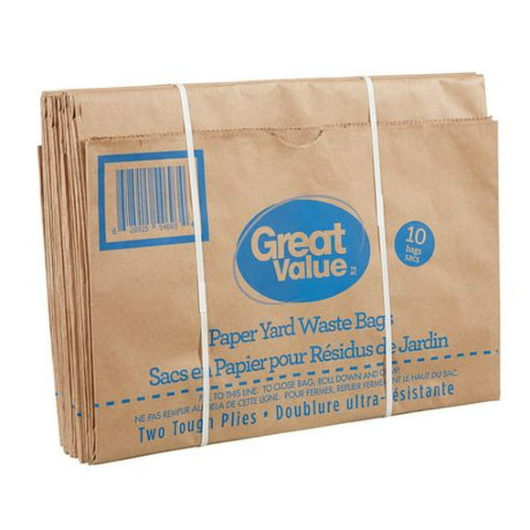 Great Value Paper Yard Waste Bags, 10 bags