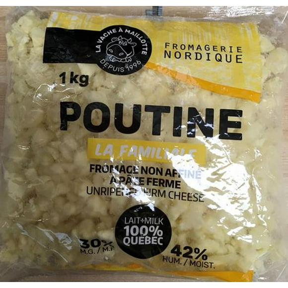 La Vache à Maillotte - Cheddar Cheese Curds for Poutine Original 1 kg, Cheese Poutine 1kg