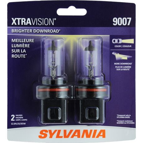 SYLVANIA 9007 XtraVision Halogen Headlights, Pack of 2, 65W