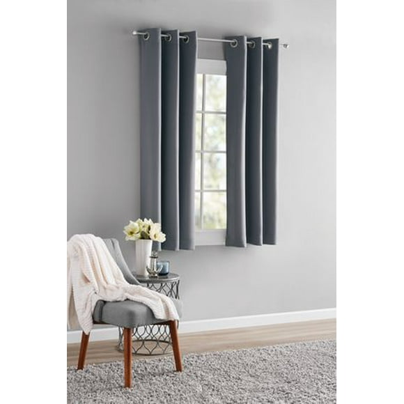 MAINSTAYS Blackout Energy Efficient Grommet Curtain Panel, SOLID 99% BLACKOUT GROMMET 40” x 63” PANEL