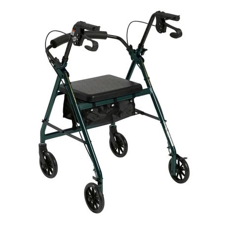 Drive Medical Rollator with 6-inch Wheels Fold Up Removable Back ...