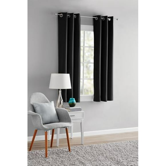 MAINSTAYS Blackout Energy Efficient Grommet Curtain Panel, SOLID 99% BLACKOUT GROMMET 40” x 63” PANEL