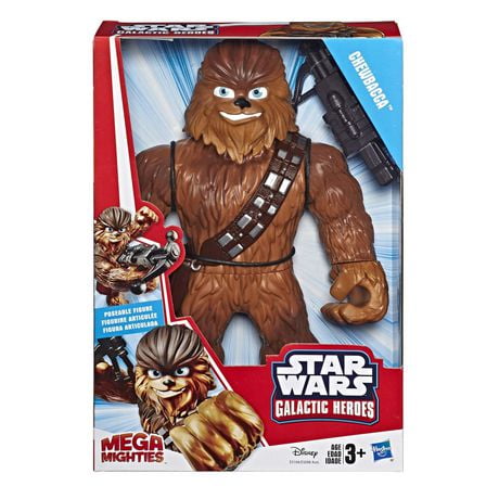 Star Wars Galactic Heroes Mega Mighties – Figurine Chewbacca de 25 cm avec arbalète, jouets pour enfants à partir de 3 ans
