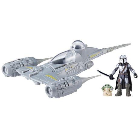 Star Wars Mission Fleet Mando's N-1 Starfighter, Grogu & Mandalorian Action Figure Set, Star Wars Ships, Star Wars Toys for 4 Year Old Boys & Girls