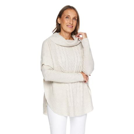 Iyla Women's Cowl Neckline Poncho, Sizes S-XXL