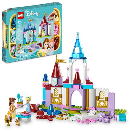 LEGO Disney Princess Creative Castles 43219​, Toy Castle Playset with Belle and Cinderella Mini-Dolls and Bricks Sorting Box, Travel Toys for Girls and Boys, Sensory Toy for Kids Ages 6+, Includes 140 Pieces, Ages 6+