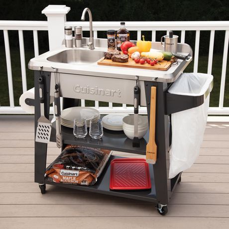 Cuisinart Deluxe Outdoor Prep Table, Outdoor Food Prep Table With Sink