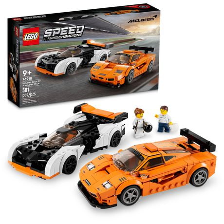 LEGO Speed Champions McLaren Solus GT & McLaren F1 LM, Featuring 2 Iconic Auto Show Toys, Hypercar Model Building Kit, Car Toys Inspired by Auto Shows, Great Gift for Kids Ages 9+, 76918, Includes 581 Pieces, Ages 9+