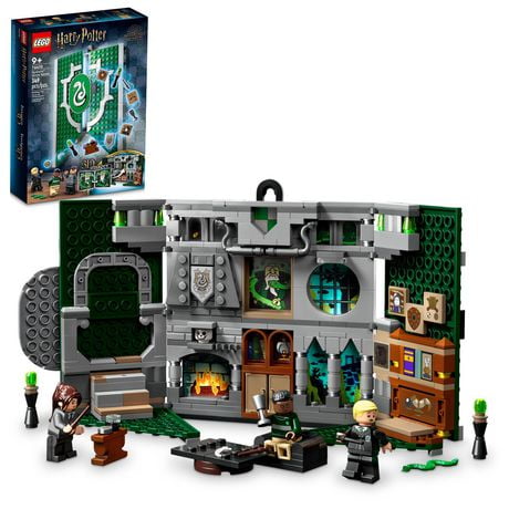 LEGO Harry Potter Slytherin House Banner Set 76410 - Hogwarts Castle Common Room Toy or Wall Display, Collectible Travel Toy with Draco Malfoy Minifigure, Magical Gift for Boys, Girls, and Kids, Includes 349 Pieces, Ages 9+