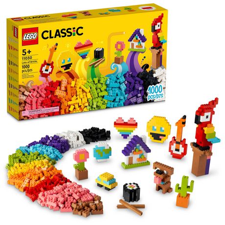 LEGO Classic Lots of Bricks Construction Toy Set 11030 Build a Smiley Emoji Parrot Flowers More Creative Gift for Kids Boys Girls ages 5 Plus Includes 1000 Pieces Ages 5 Walmart