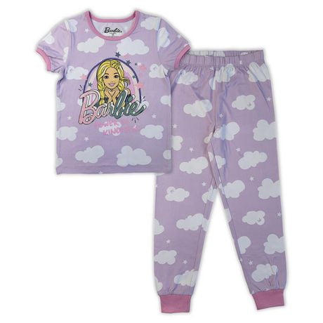 BARBIE 2 piece printed pyjama set for girls, Sizes XS to L