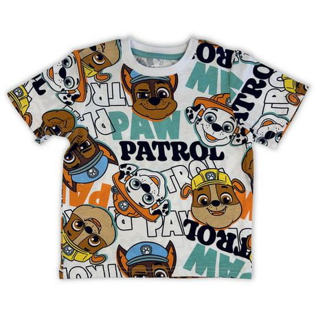 Paw Patrol Toddler boy`s basic  tee shirt., Sizes 2T to 5T