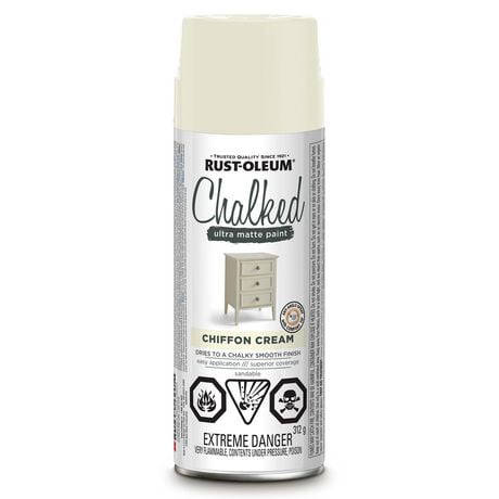 Rust-Oleum Chalked Ultra Matte Paint, Chiffon Cream, Dries to a chalky, smooth finish
