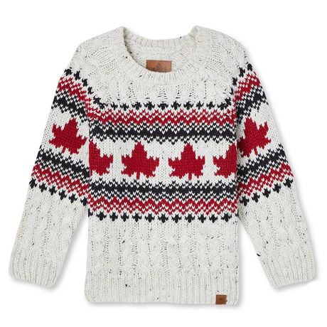 white and red fair isle sweater