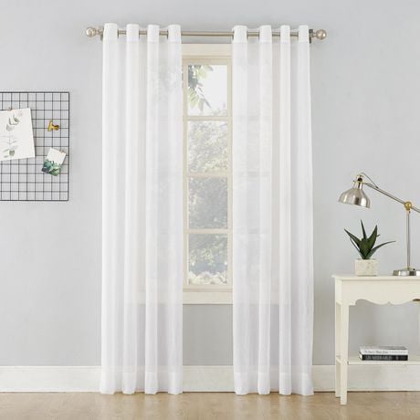 SUN TEXTILE BROYÉ GROMMET RIDEAU VOILE TRANSPARENT