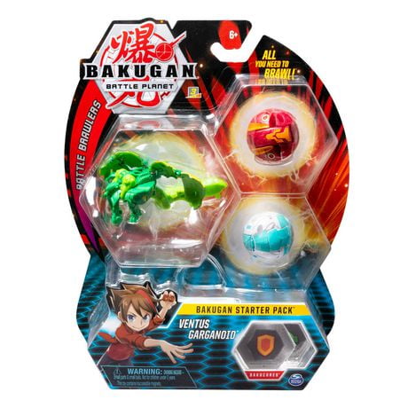 Bakugan Starter Pack 3-Pack, Ventus Garganoid, Collectible Action Figures, for Ages 6 and Up