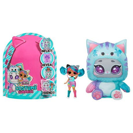 L.O.L. Surprise Tweens Costume Surprise™ Emma Emo Fashion Doll with Inflatable Kitty Costume, 2 FRIENDS TO PLAY WITH