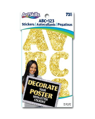 ARTSKILLS Glitter Gold Letter Posters, 72 pieces - Walmart.ca