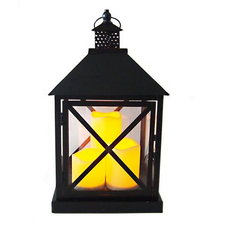 hometrends Garden D cor Metal Lantern with Candle  