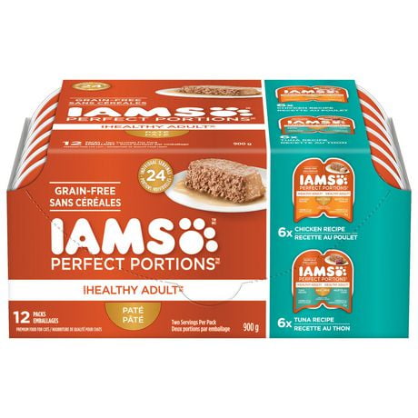 Iams Perfect Portions Chicken & Tuna Paté Variety Pack Healthy Adult ...