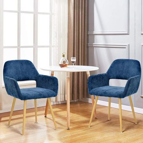 Homy Casa Lot de 2 chaises de salle à manger avec bras en tissu pour salle à manger, fauteuils de salon
