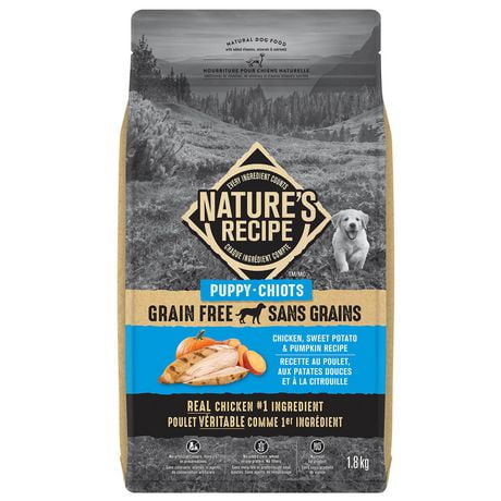 Nature's Recipe Puppy Grain Free Chicken, Sweet Potato & Pumpkin Recipe Dry Dog Food, 1.8kg