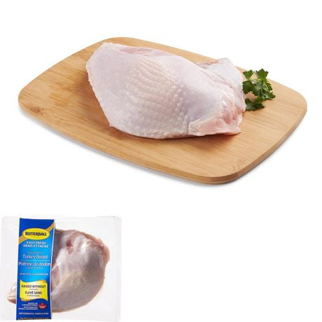 Butterball Fresh Turkey Bone-In Breast, Raised without Antibiotics (RWA), 1 breast / package, 0.65 - 0.80 kg