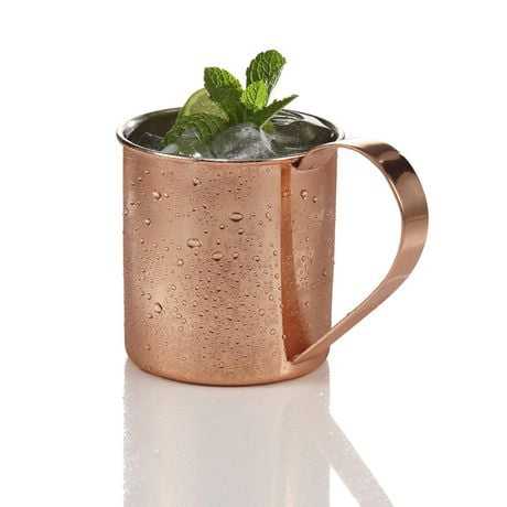 Moscow Mule Copper and Stainless Steel Straight Shaped Mug, 590 ml