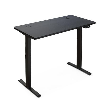 Hi5 Electric Height Adjustable Standing Desks with Rectangular Tabletop (47.25" x 24"/120 x 60cm), Black Top/Black Frame