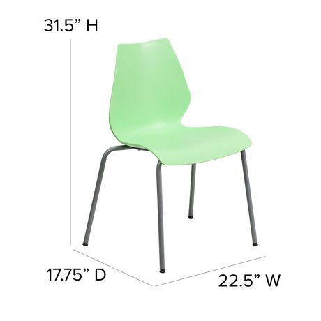 HERCULES Series 770 lb. Capacity Green Stack Chair with Lumbar Support ...
