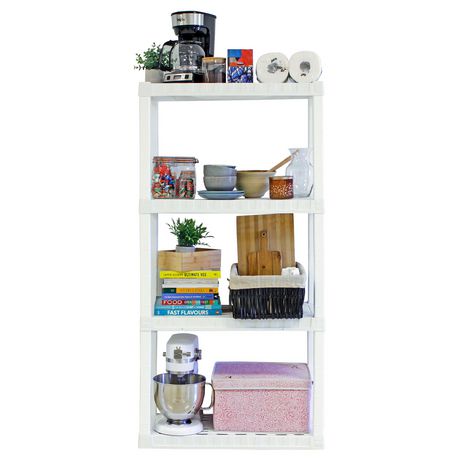 Hyper Tough 56H X 14D X 30W 4 Shelf Plastic Garage Shelves Storage   6000205332380 