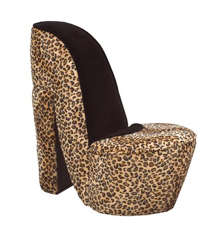 Brassex Inc Brassex Two Tone Fabric Mini Shoe Chair