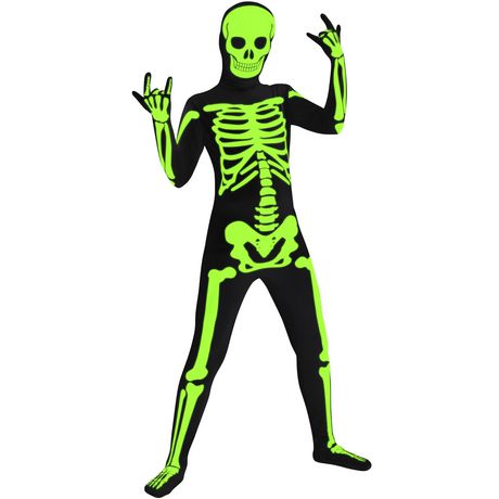 Morphsuits Glow in the dark Skeleton Skinsuit Halloween costume for children, Medium - image 1 of 5