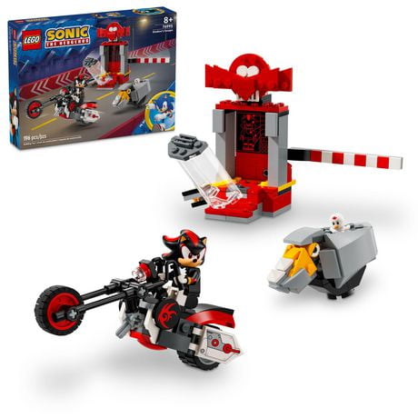 LEGO Sonic the Hedgehog Shadow the Hedgehog Escape Building Set, Motorcycle Toy, Video Game Character Figures, Sonic Toy for Kids, Gift for Gamers Ages 8 Plus, 76995, Includes 196 Pieces, Ages 8+