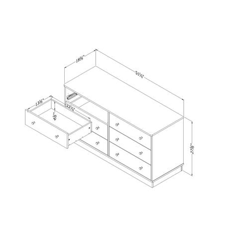South Shore Litchi 6 Drawer Double Dresser White Walmart Canada