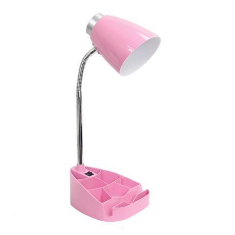 Lampe de bureau organisateur feux de la rampe à col de cygne avec support pour tablette d'iPad Porte-livre, rose